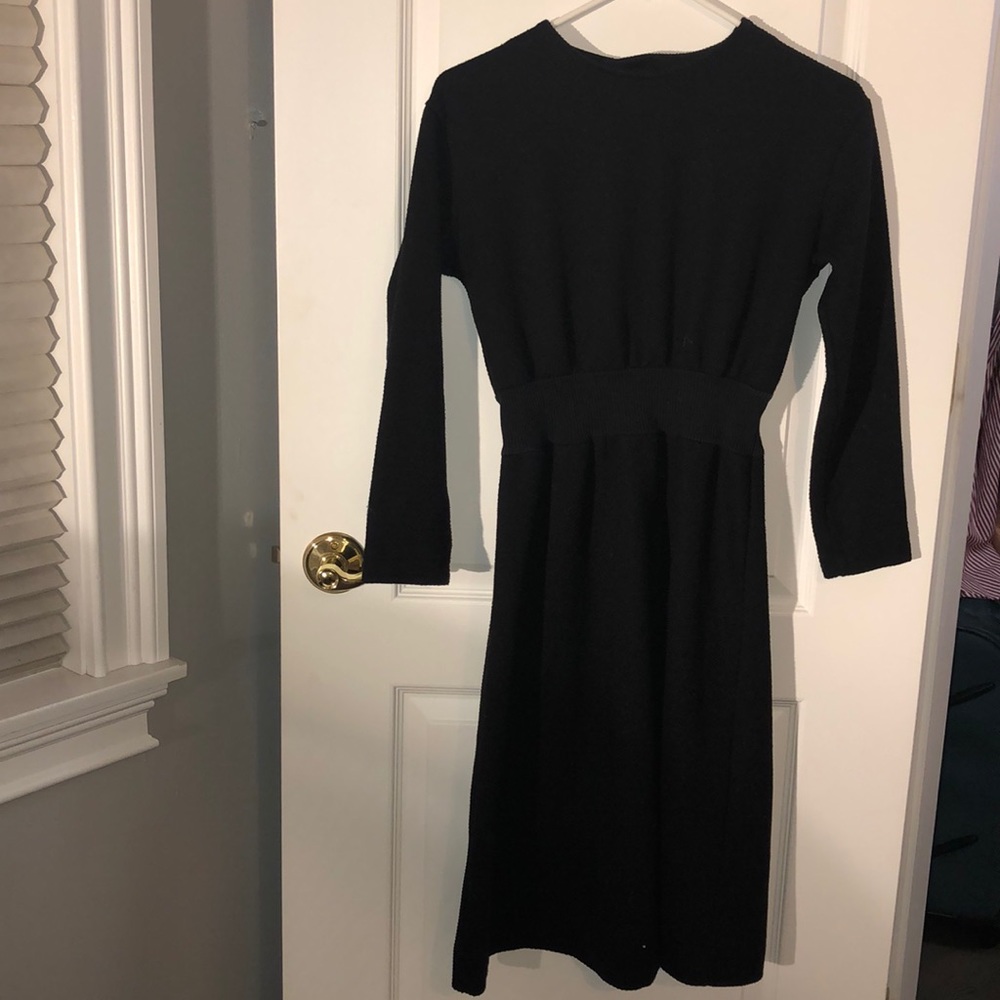 Black dress with built in belt